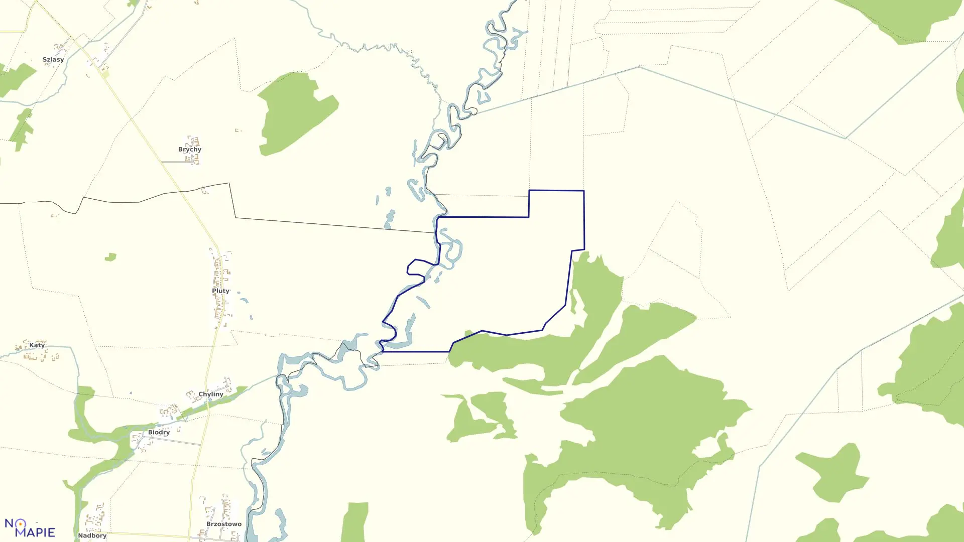 Mapa obrębu BUDY-DZ.DŁUGOŁĘKA w gminie Trzcianne