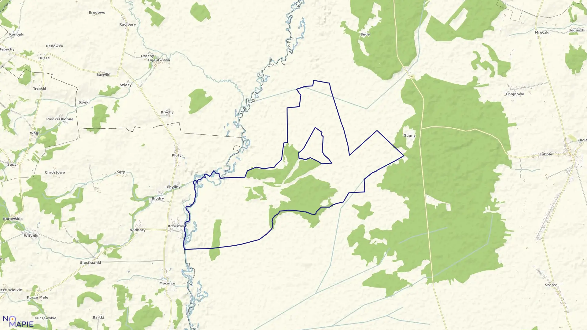 Mapa obrębu GUGNY-DZ.DOBARZ w gminie Trzcianne